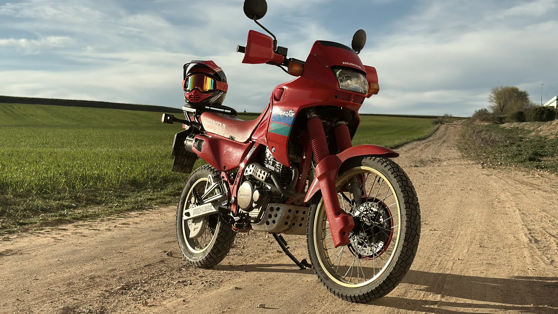 Honda Dominator NX650 on a dirt track