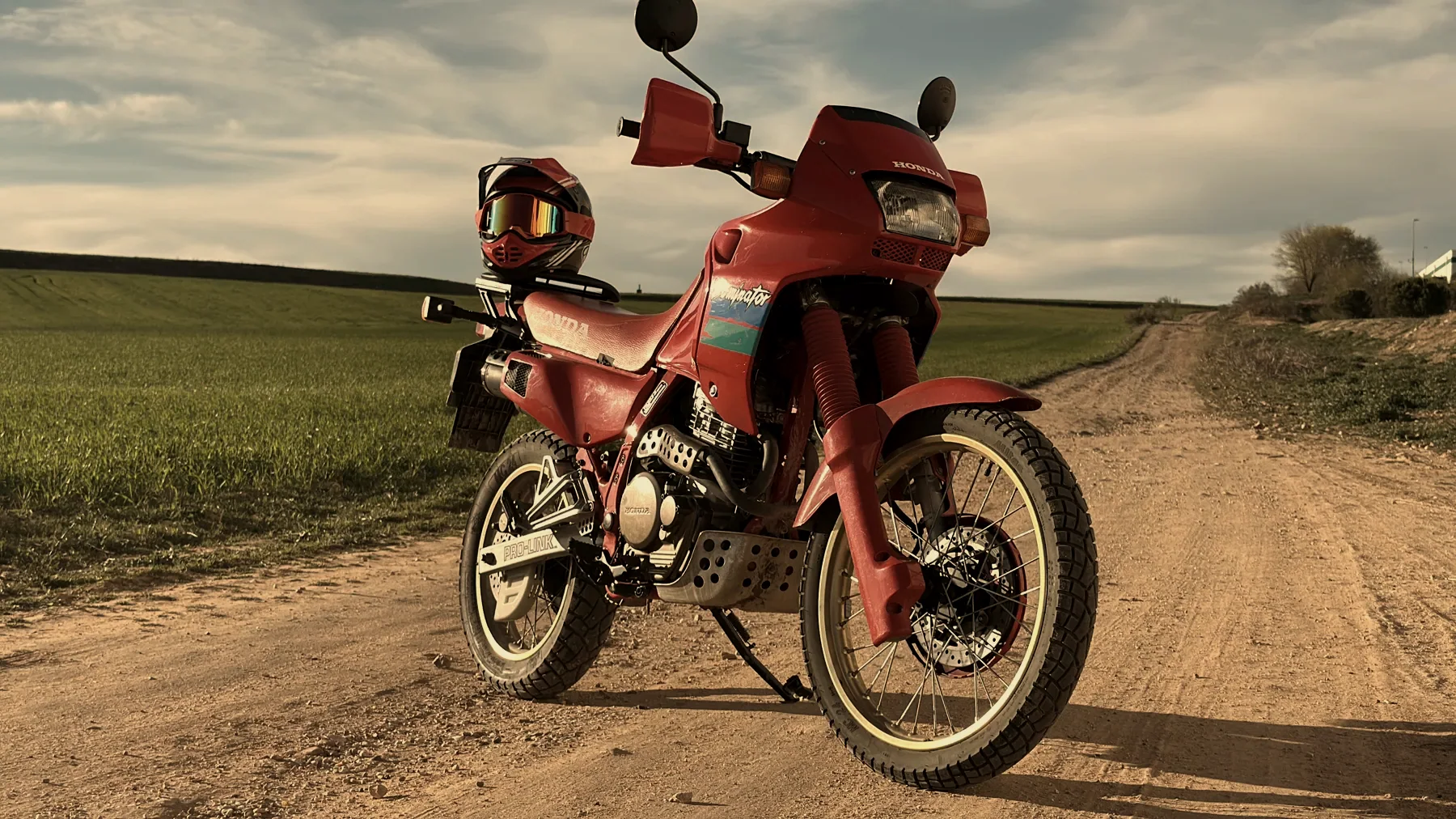 1992 Honda NX650 Dominator on a dirt track